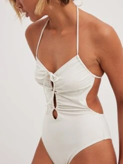 NA-KD Halter Badpakken Bustier Badpak Dames Wit -Sunseeker Winkel 1474efb989b20c48ee1c0be7b0203918