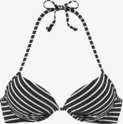 S.Oliver Push-up Bikini Tops Push-up Bikinitop Dames Zwart / Wit