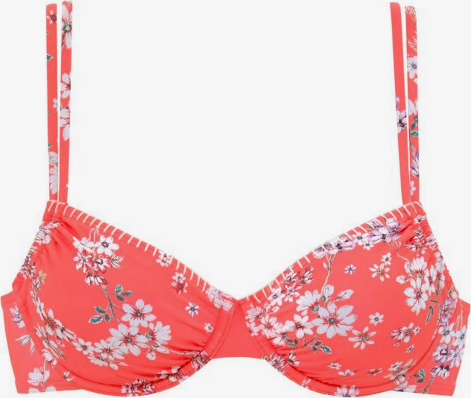 Sunseeker Bikini Tops Met Beugel T-shirt Bh Bikinitop Ditsy Dames Oranjerood 3 Sunseeker Bikini Tops Met Beugel T-shirt Bh Bikinitop Ditsy Dames Oranjerood