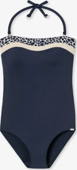 Schiesser Bandeau Badpakken Bandeau Badpak Aqua Californian Dream Dames Donkerblauw
