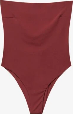 PULL & BEAR Bandeau Badpakken Bandeau Badpak Dames Karmijnrood