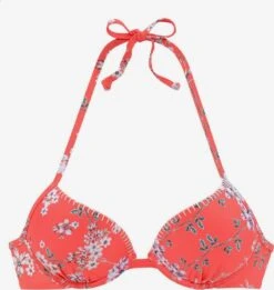 Sunseeker Winkel 31 Sunseeker Push-up Bikini Tops Push-up Bikinitop Ditsy Dames Oranjerood