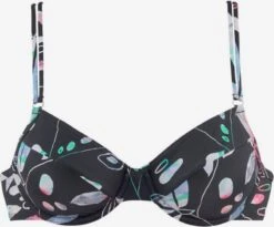 Sunseeker Bikini Tops Met Beugel T-shirt Bh Bikinitop Leaves Dames Zwart