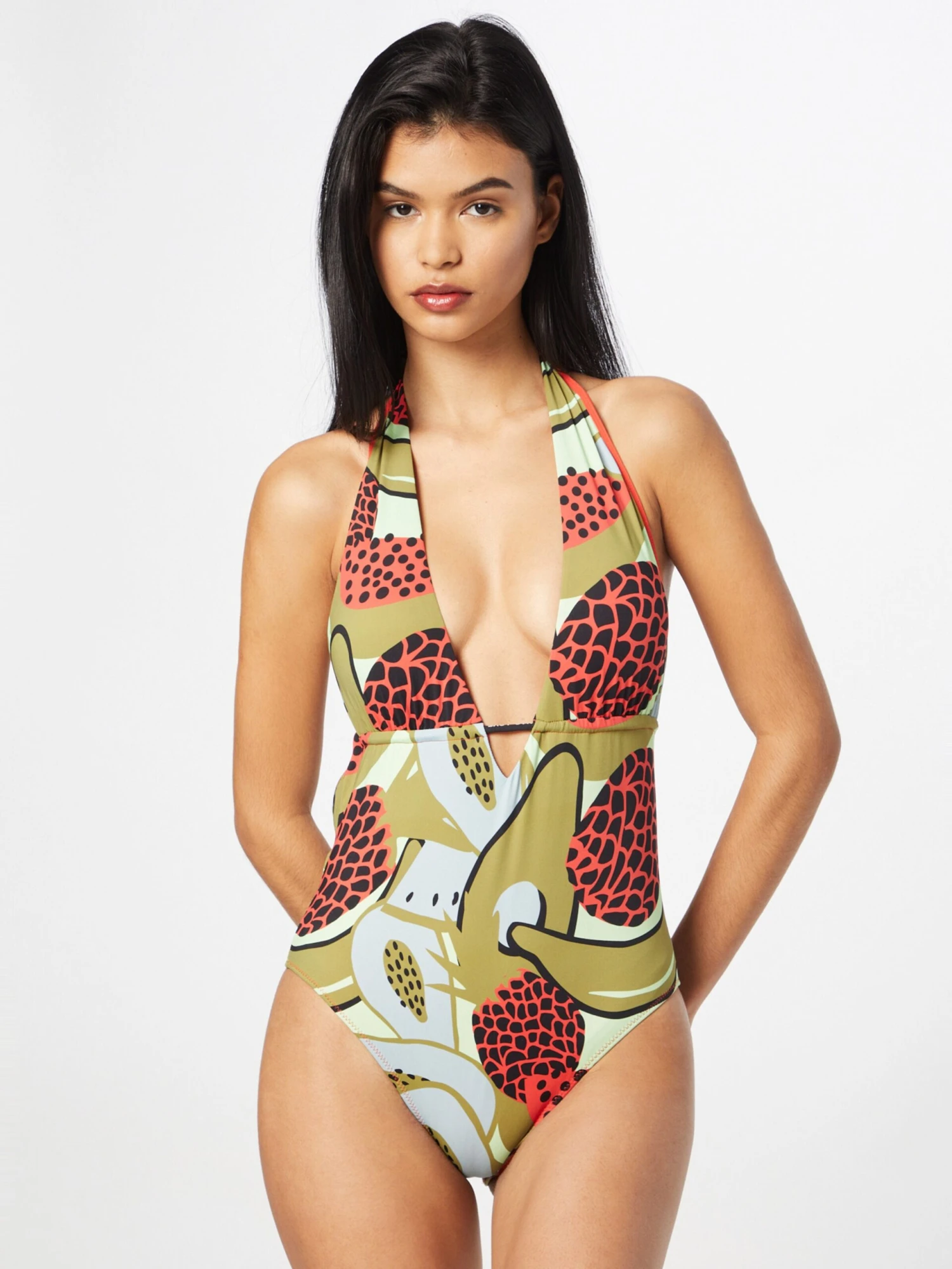 Halter Badpakken Triangel Badpak Dames Olijfgroen 4 Halter Badpakken Triangel Badpak Dames Olijfgroen - Afbeelding 2