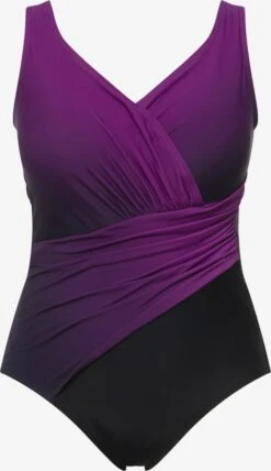 Ulla Popken Grote Cups T-shirt Bh Badpak Dames Aubergine