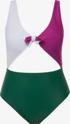 Grote Cups Badpak Dames Groen / Pink / Wit