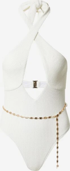 RIVER ISLAND Halter Badpakken High Neck Badpak Dames Crème