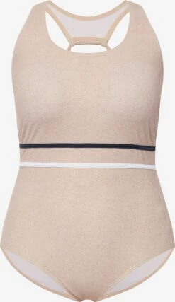 Ulla Popken Bandeau Badpakken Bandeau Badpak Dames Sand