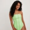 NA-KD Badpakken Zonder Beugel Bustier Badpak Dames Grasgroen / Lichtgroen -Sunseeker Winkel f2b2b24979c651b73d309dd02abd9504